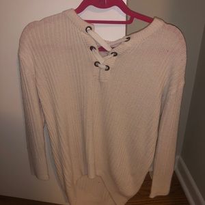 lace up sweater